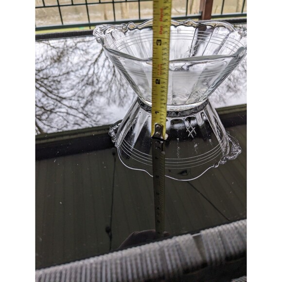 Vintage Clear Depression Glass 5" Small Etched Bowl Basket Weave MCM Handles - Picture 7 of 12